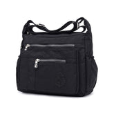 NOTAG Crossbody Bags for Women, Casual Multiple-Pocket Ladies Handbags Waterproof Lightweight Shoulder Bag for Traveling (Black)